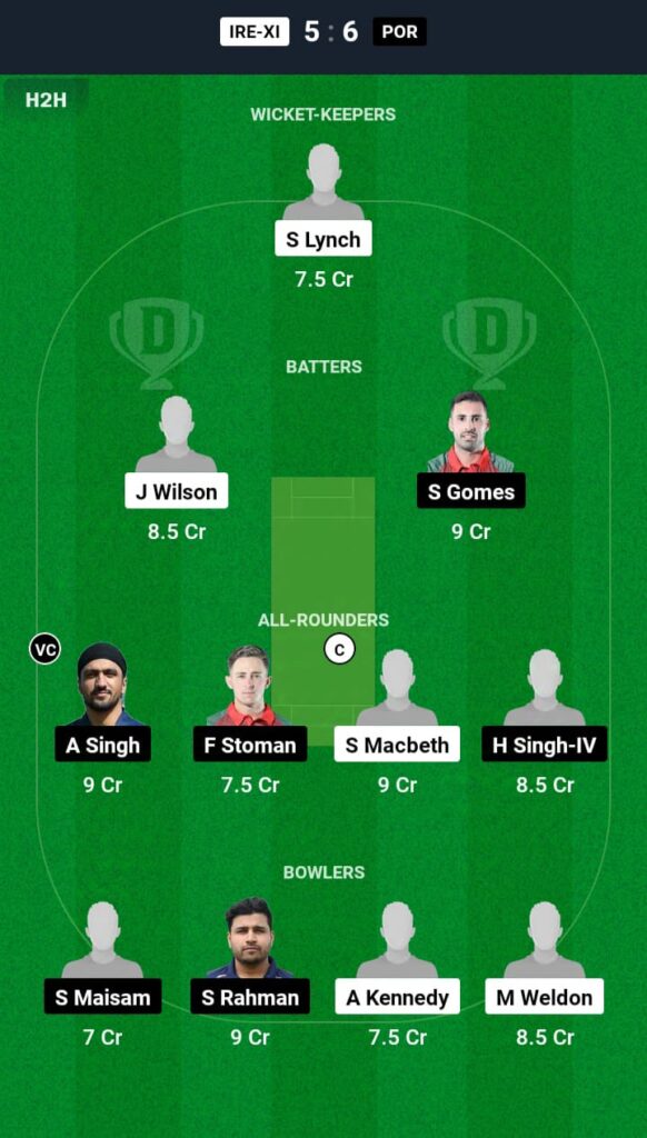 IRE-XI vs POR Dream11