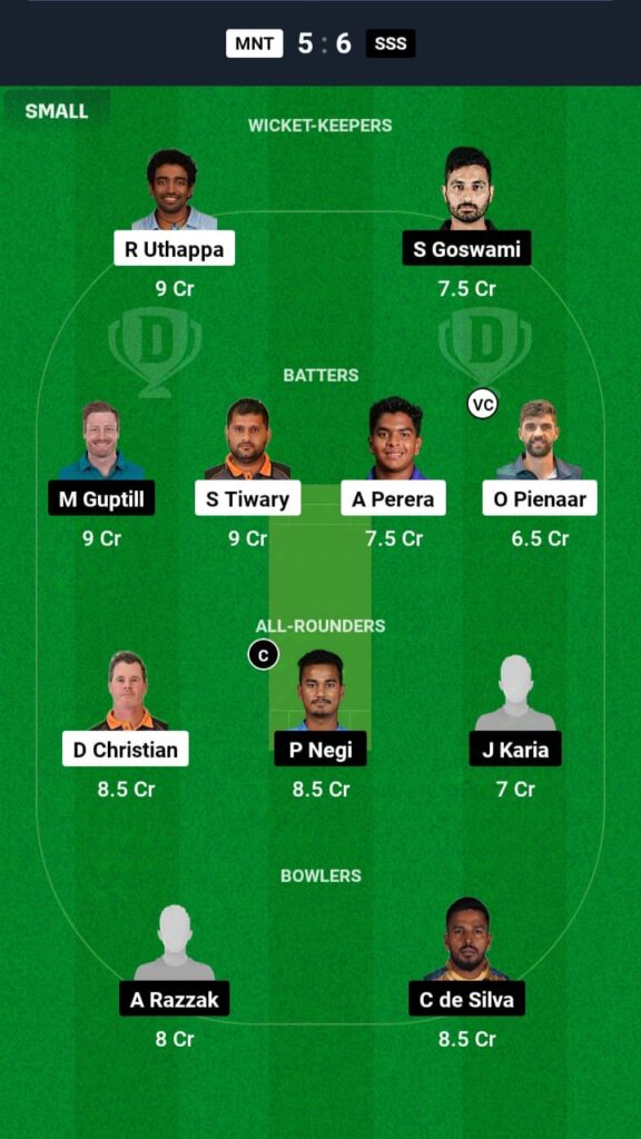 MNT vs SSS Dream11