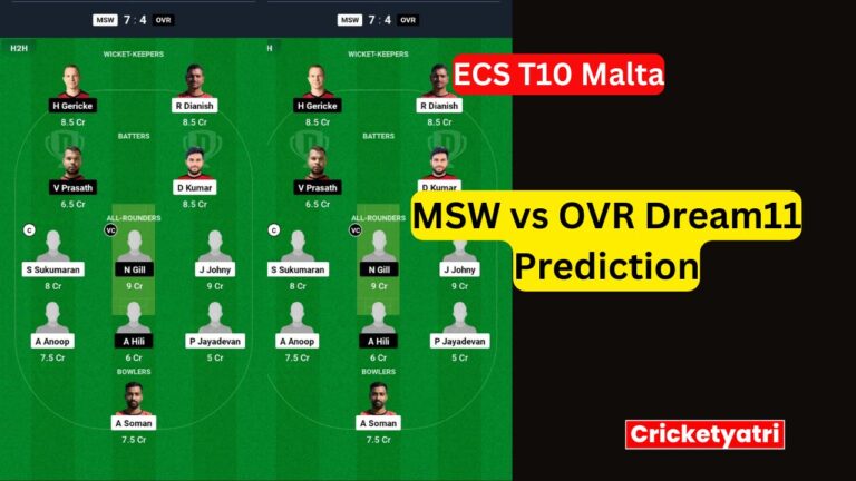 MSW vs OVR Dream11