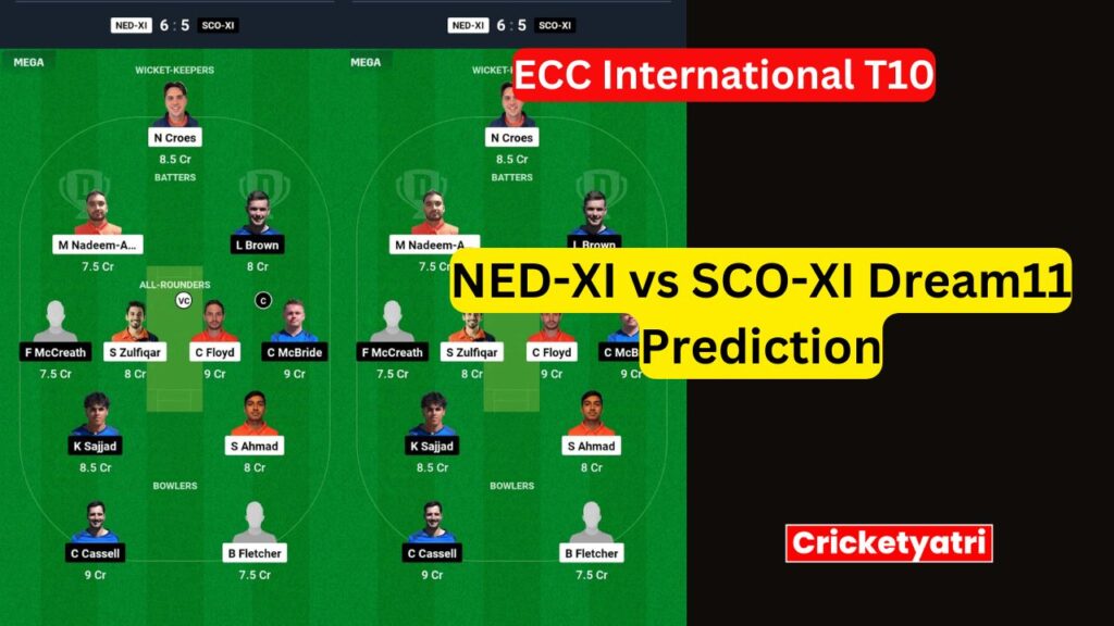 NED-XI vs SCO-XI Dream11