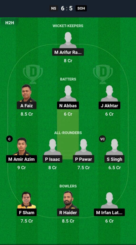 NS vs SOH Dream11