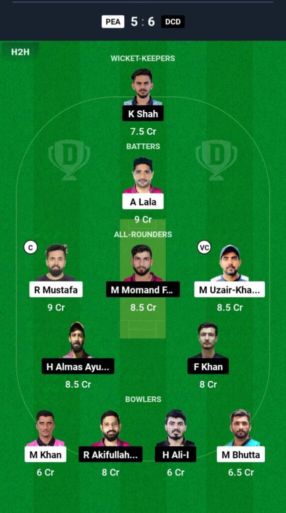 PEA vs DCD Dream11