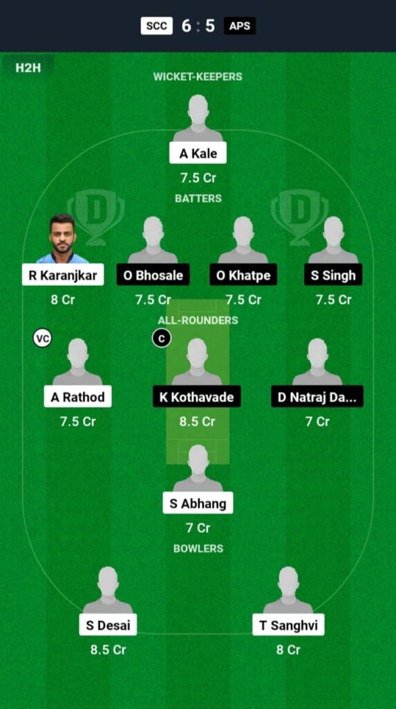 SCC vs APS Dream11