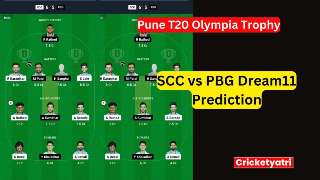 SCC vs PBG Dream11SCC vs PBG Dream11