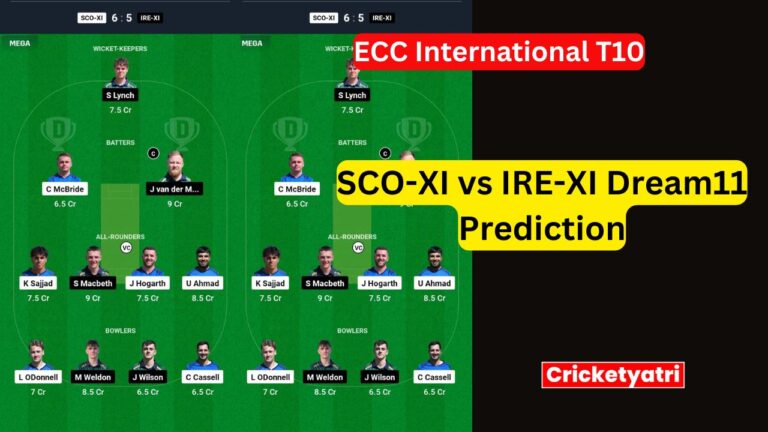 SCO-XI vs IRE-XI Dream11