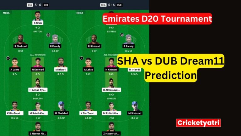 SHA vs DUB Dream11