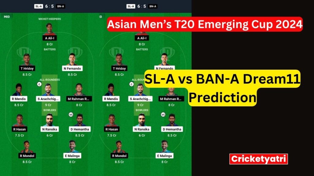 SL-A vs BAN-A Dream11