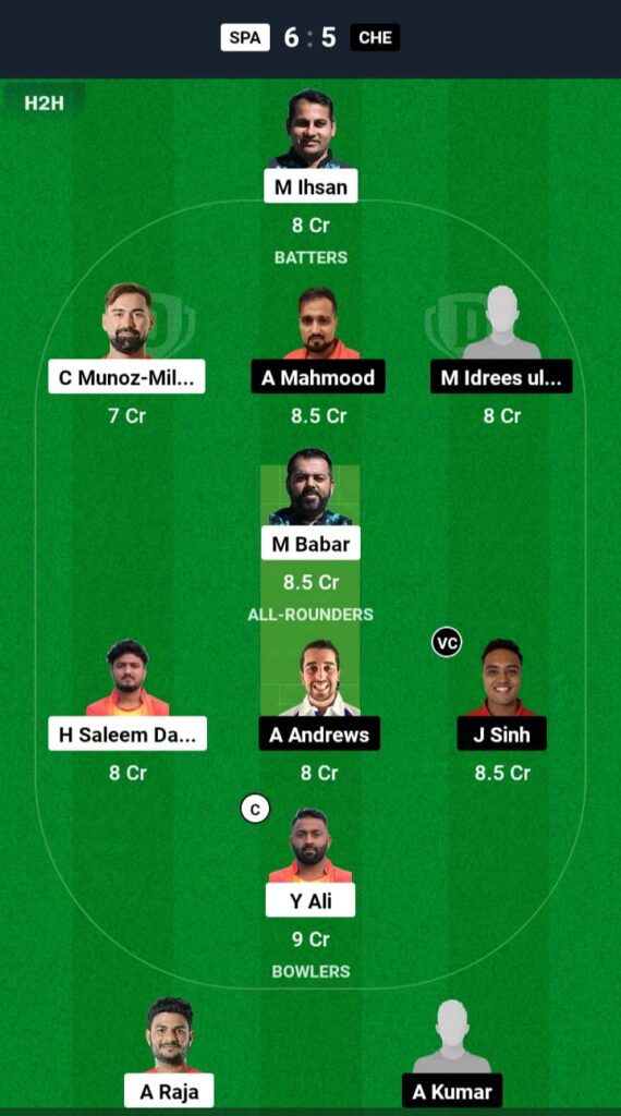 SPA vs CHE Dream11 