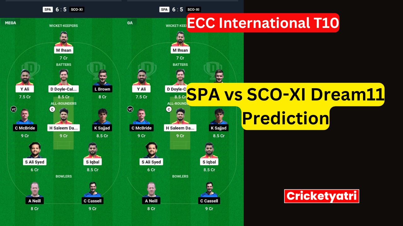 SPA vs SCO-XI Dream11SPA vs SCO-XI Dream11