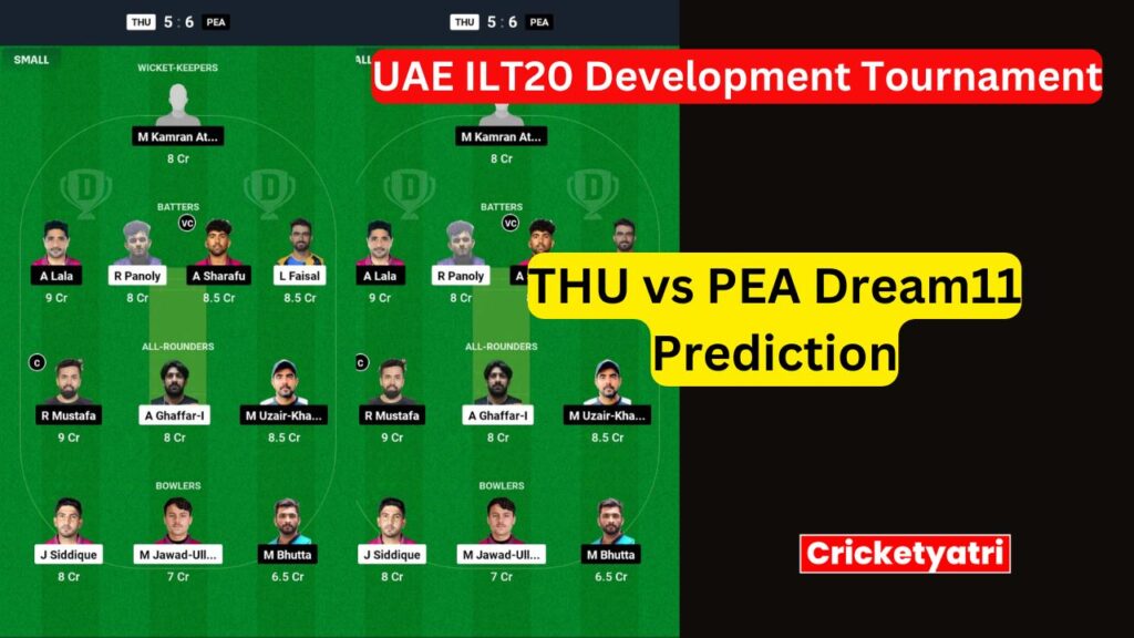 THU vs PEA Dream11