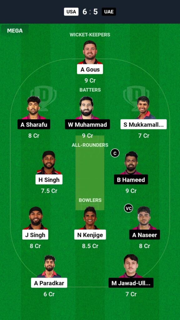 USA vs UAE Dream11