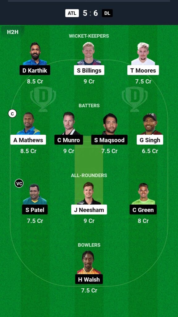 ATL vs DL Dream11 