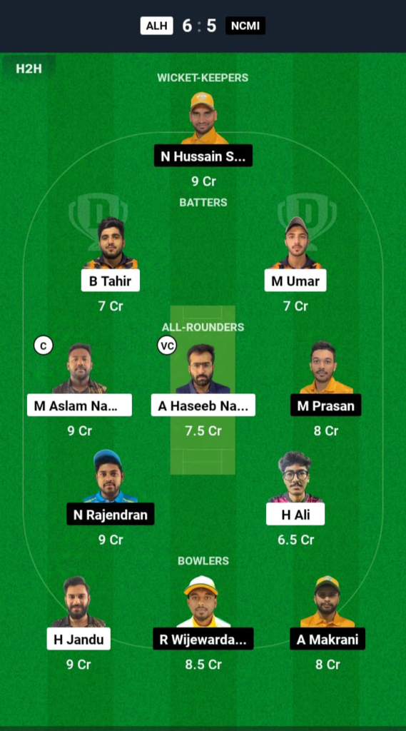 ALH vs NCMI Dream11