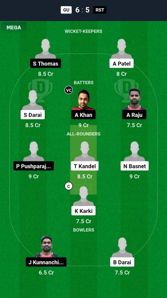 GU vs RST Dream11