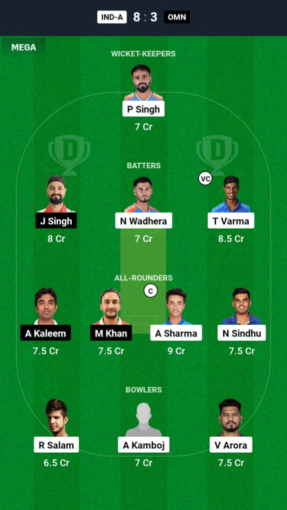 IND-A vs OMN Dream11