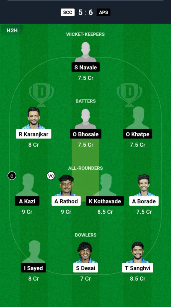 SCC vs APS Dream11