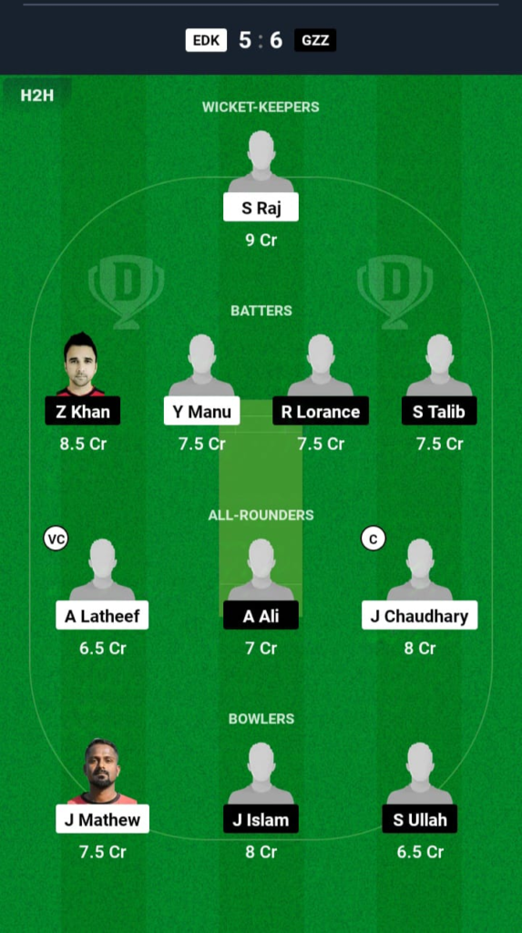 EDK vs GZZ Dream11