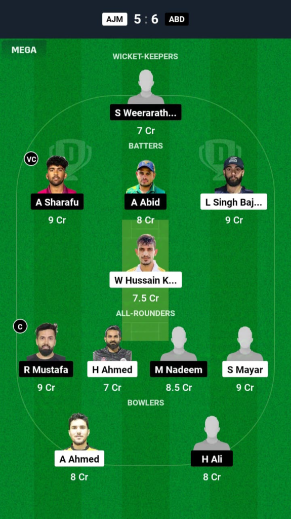 AJM vs ABD Dream11