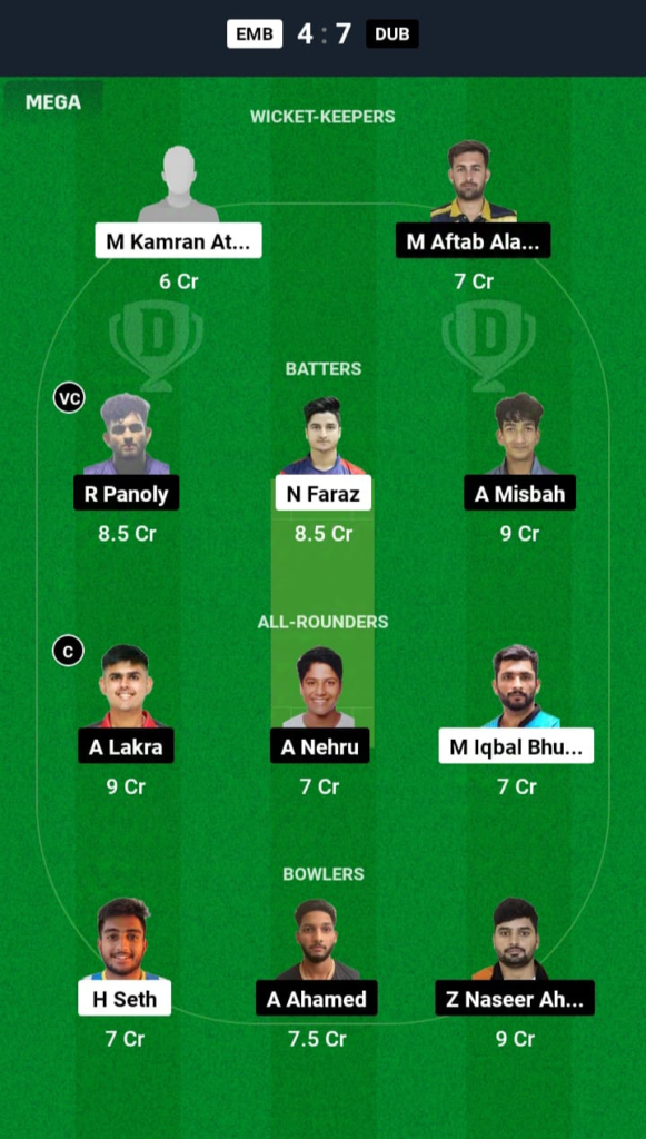 EMB vs DUB Dream11