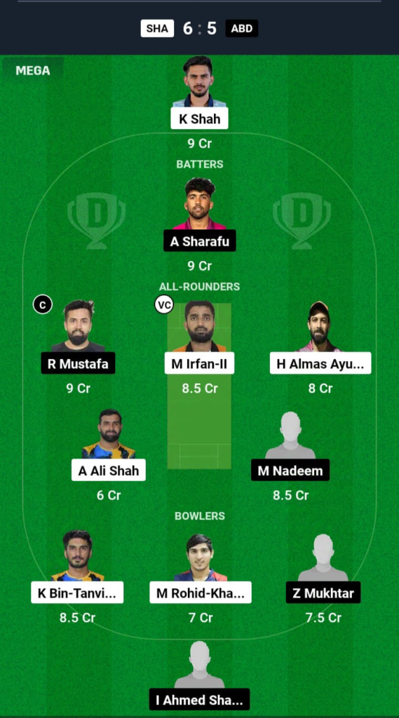 SHA vs ABD Dream11