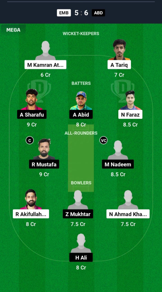 EMB vs ABD Dream11