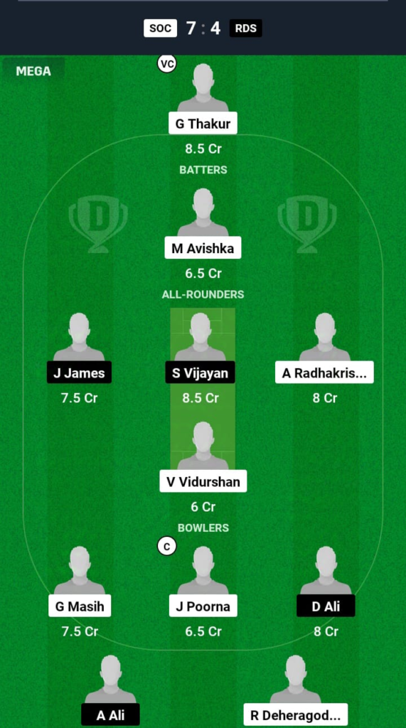 SOC vs RDS Dream11