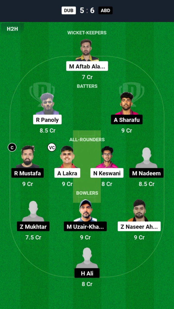 DUB vs ABD Dream11