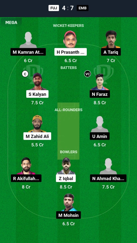 FUJ vs EMB Dream11