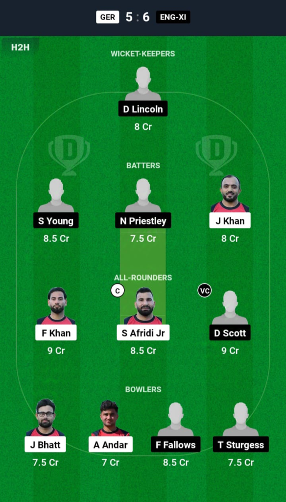 GER vs ENG-XI Dream11