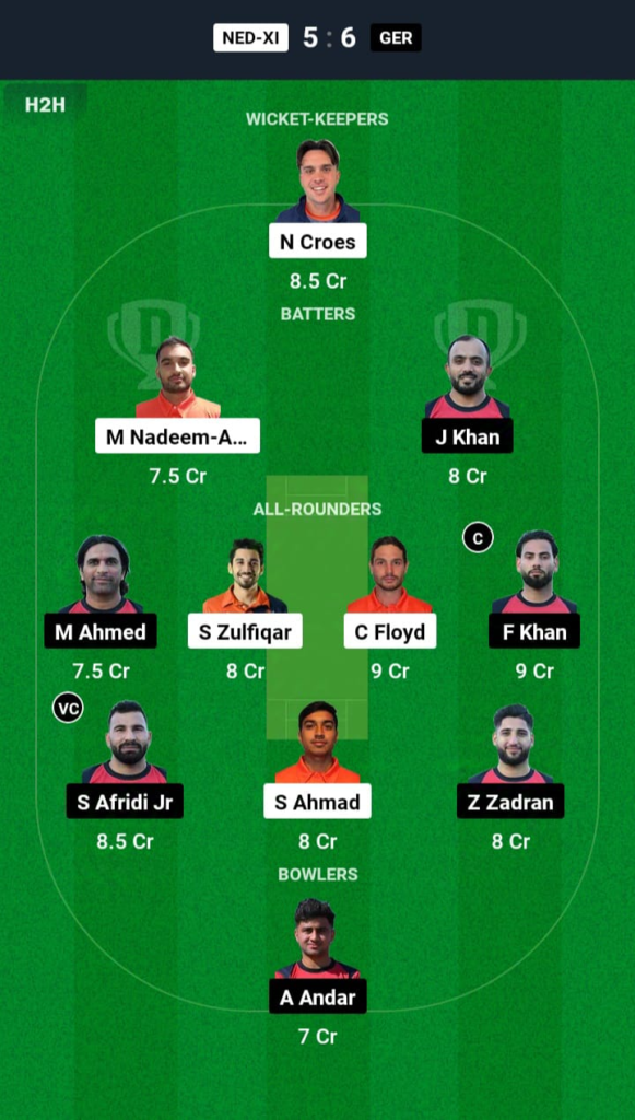 NED-XI vs GER Dream11