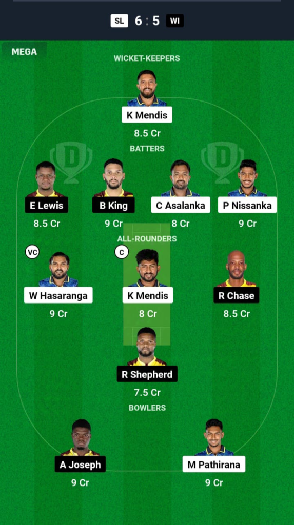 SL vs WI Dream11