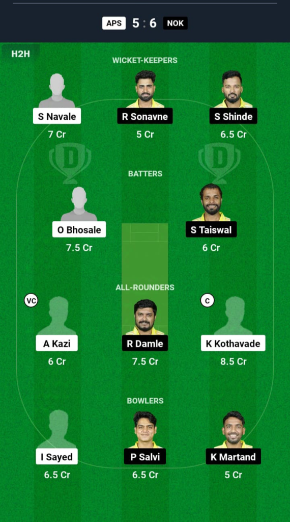 APS vs NOK Dream11