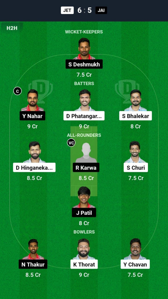 JET vs JAI Dream11