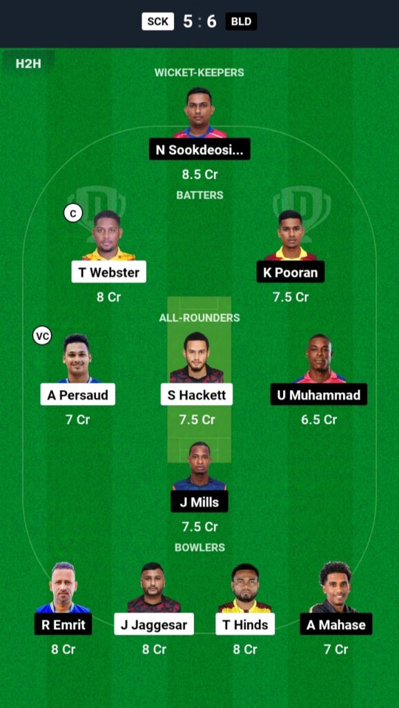 SCK vs BLD Dream11