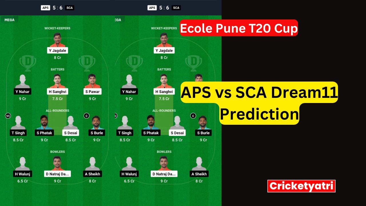 APS vs SCA Dream11APS vs SCA Dream11