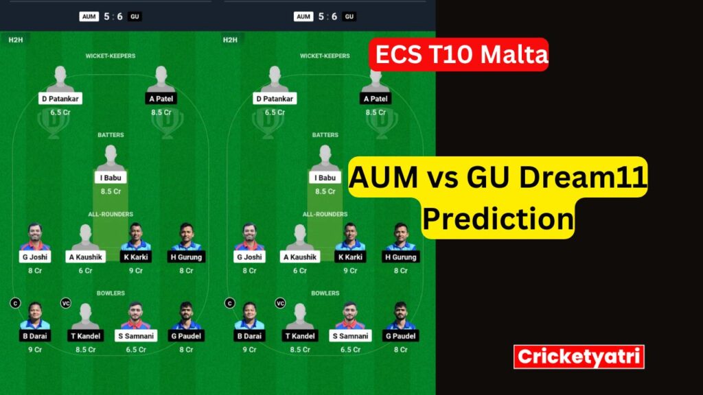 AUM vs GU Dream11