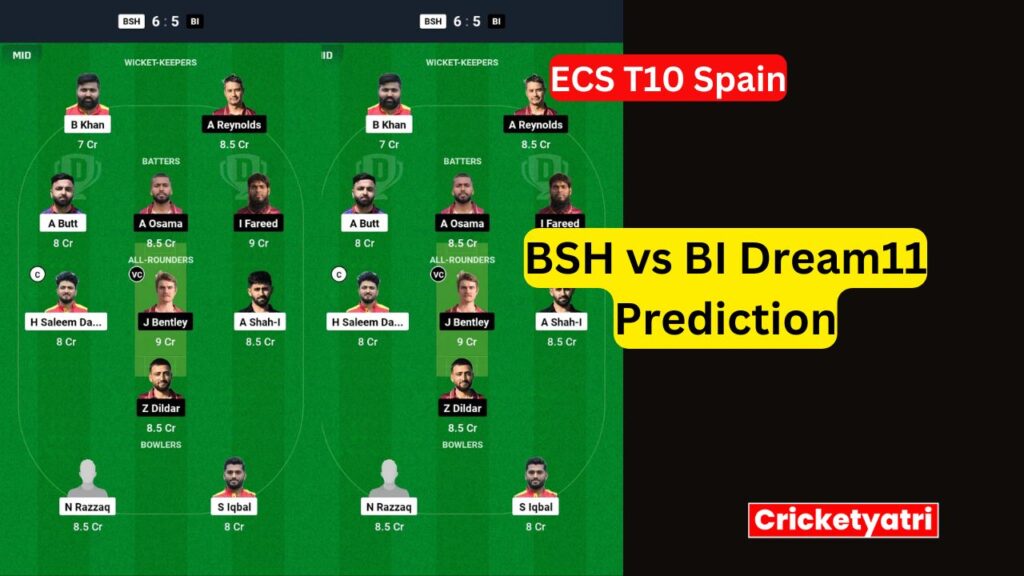 BSH vs BI Dream11