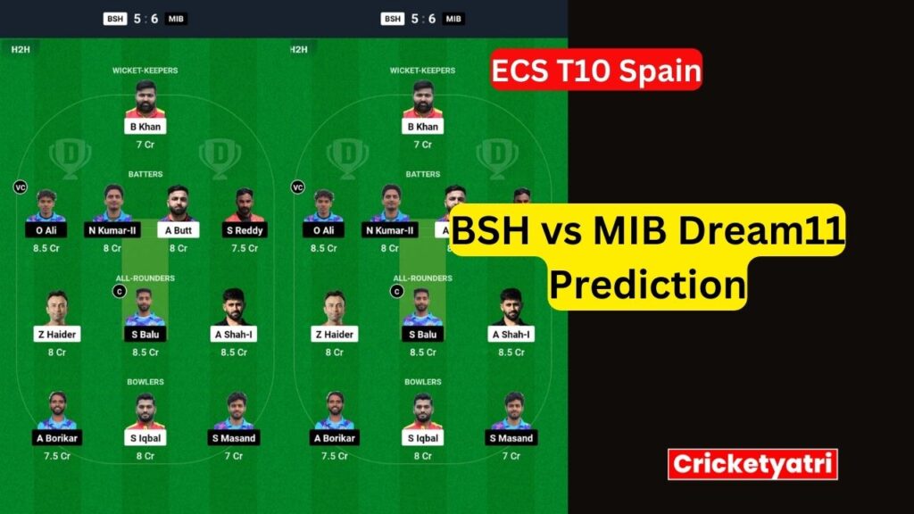 BSH vs MIB Dream11