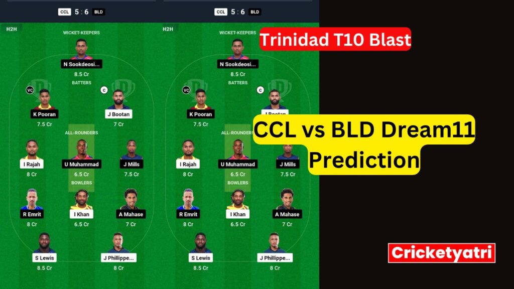 CCL vs BLD Dream11