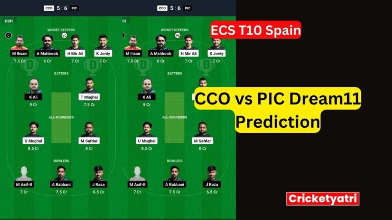 CCO vs PIC Dream11