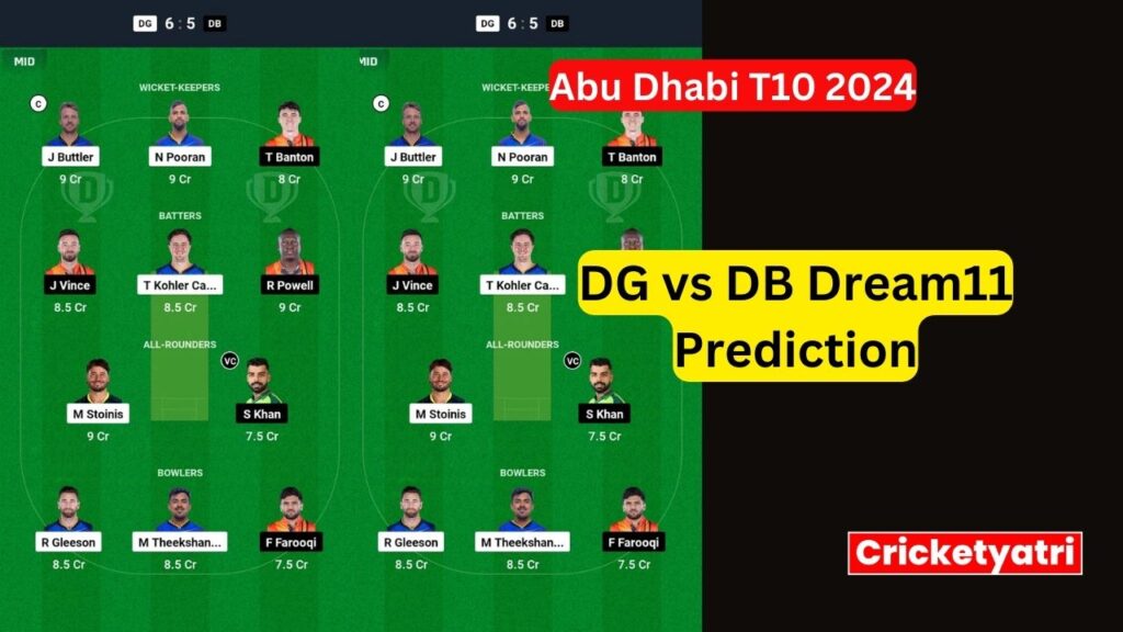 DG vs DB Dream11