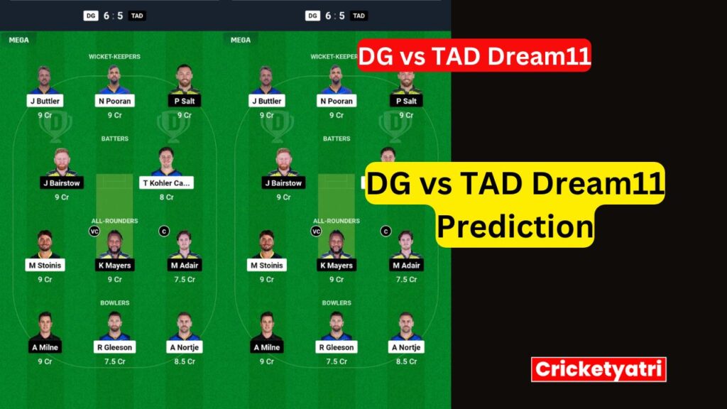 DG vs TAD Dream11