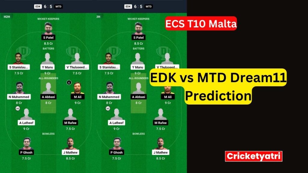 EDK vs MTD Dream11