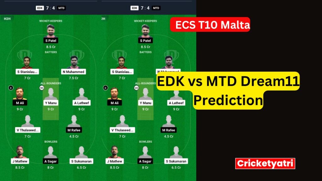 EDK vs MTD Dream11