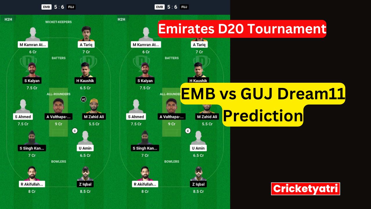 EMB vs GUJ Dream11