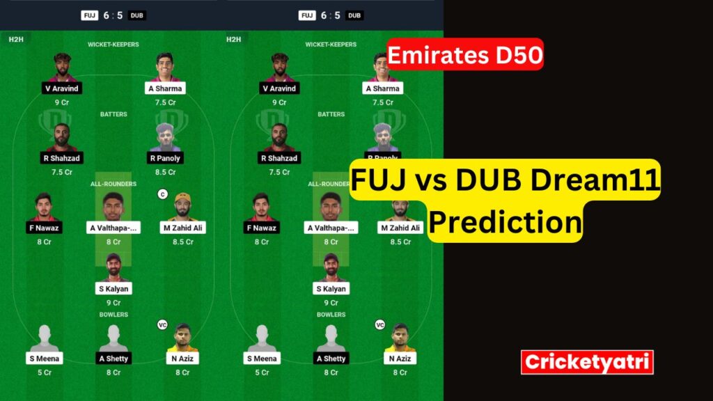 FUJ vs DUB Dream11