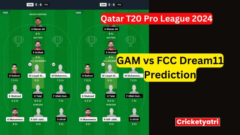 GAM vs FCC Dream11