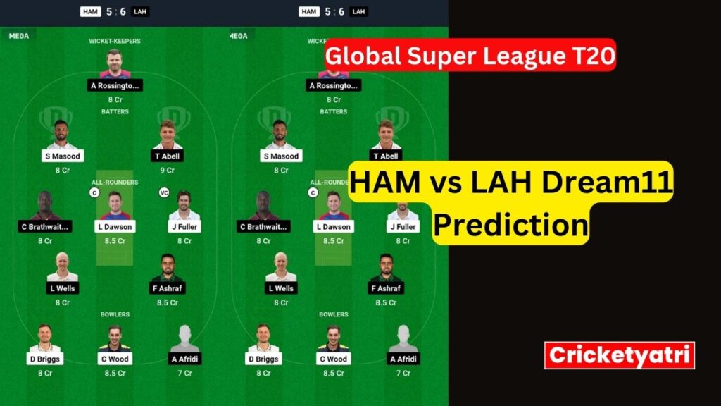 HAM vs LAH Dream11