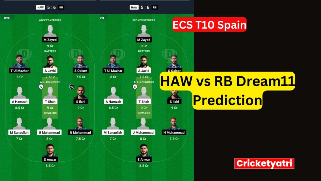 HAW vs RB Dream11