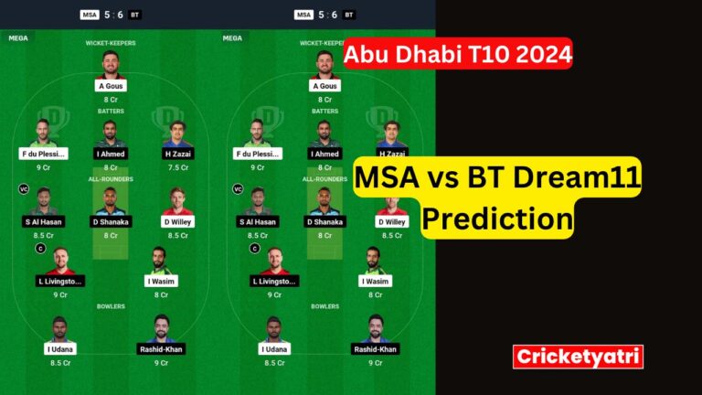 MSA vs BT Dream11